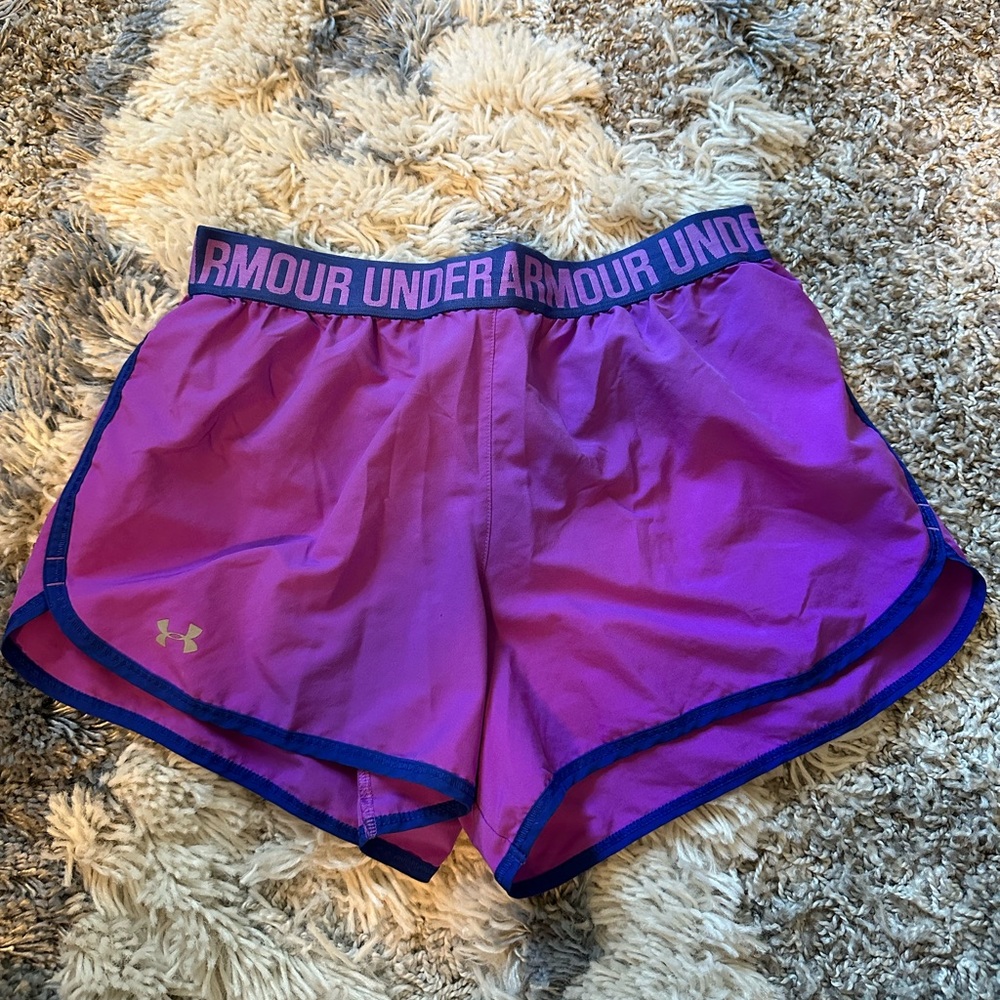 Under Armour Size XS Purple and Blue Athletic Shorts